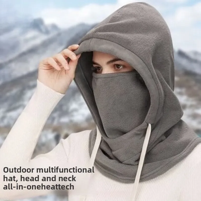 Scarf hatneck warmer windproof and warmfor skiing and cycling, double-sided fleece unisex,winter thickened cold-proof face mask