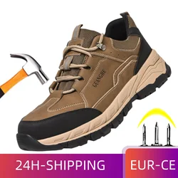 Safety Shoes New Men With Steel Toe Cap Anti-smash Protect Men Work Shoes Sneakers Light Puncture-proof Indestructible Shoes