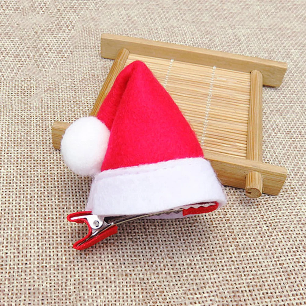 

2Pcs Santa Hat Hair Clips Lovely Holiday Hair Accessories for Girls Women Christmas Party Barrettes Tiny Hairpins Bulk Pack