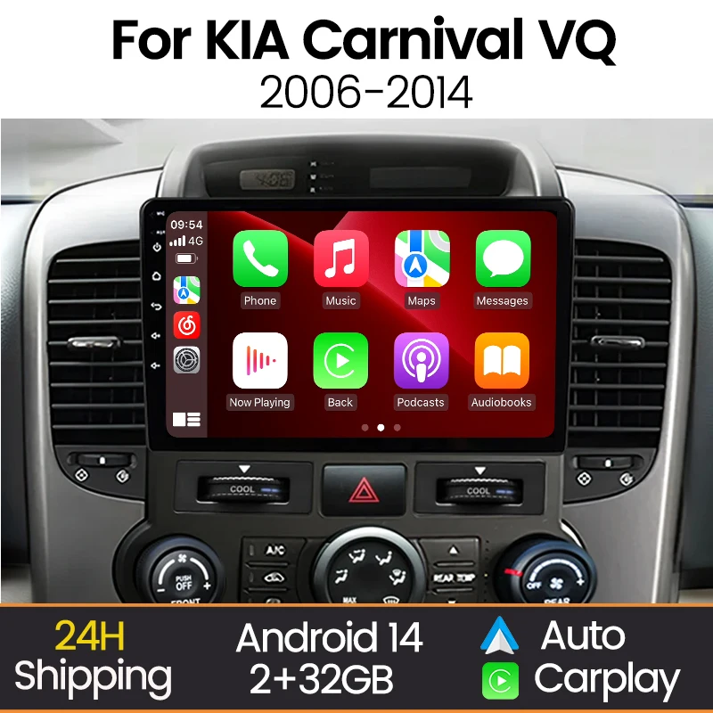 MEKEDE Android All-in-One Car Radio Stereo for Kia Carnival VQ 2006-2014 Car Multimedia Player Wireless CarPlay Auto Head Unit
