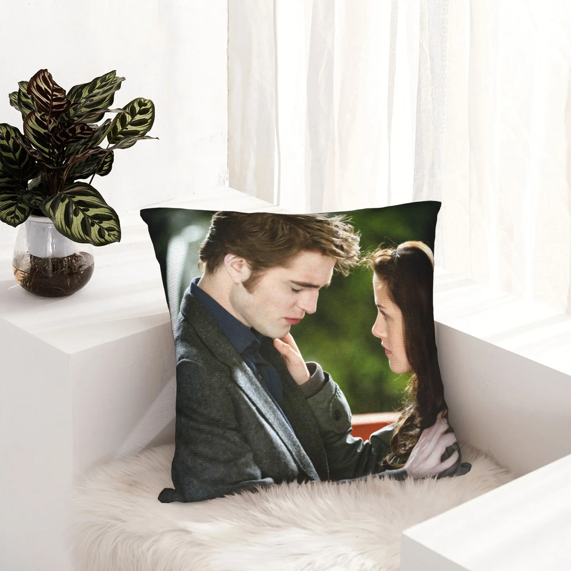 Twilight Edward Bella Pillowcase Printing Cushion Cover Decorations  Throw Pillow Case Cover Home Zipper