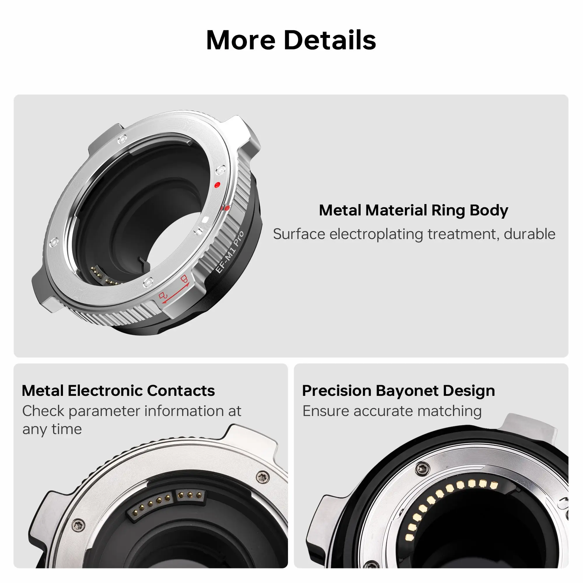 VILTROX EF-M1 Pro Lens Adapter Autofocus Ring Mount Adapter Lens with Security Lock for Canon EF/EF-S To M43 Camera