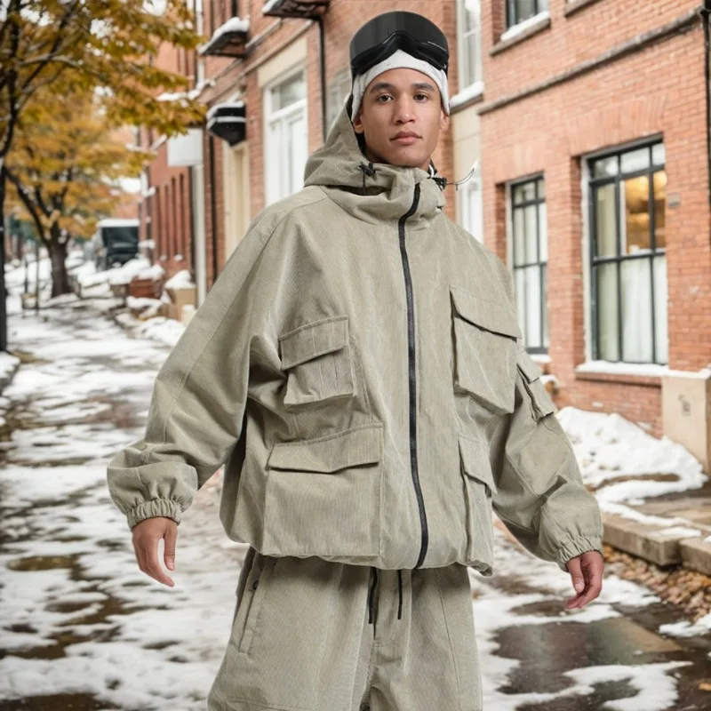 

New Oversize Simple Man Ski Jacket Waterproof Breathable Warm Snowboard Wear Women Windproof Snow Clothing Adults Wear Resistant