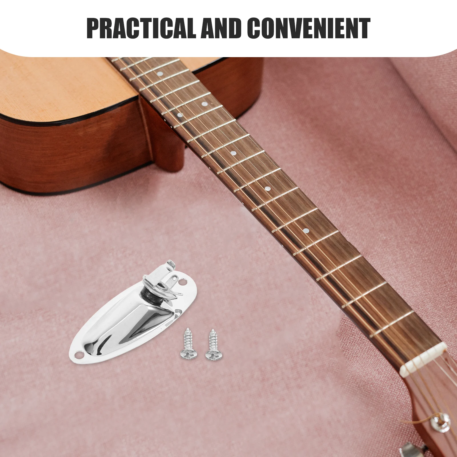 

Metal Guitar Jack Plate Replacement For Electric Bass Output Socket Durable Zinc Alloy Pickup Input Socket Plate Ship Shaped