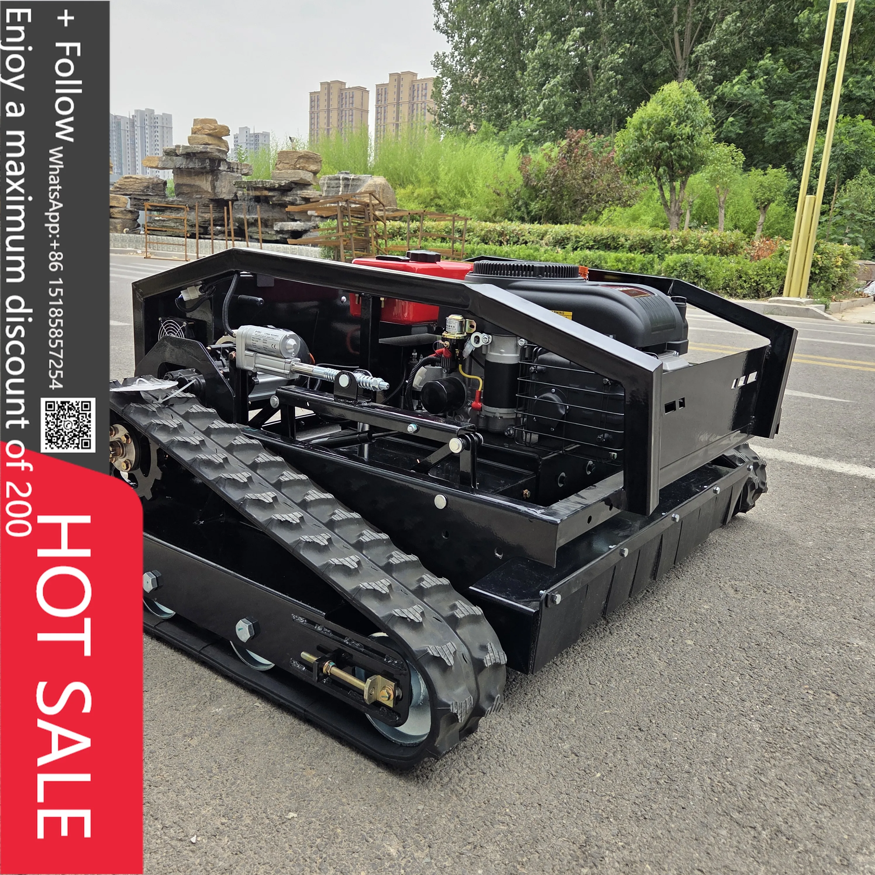 

4000㎡/H High-efficiency intelligent remote control lawn mower is easy to operate and can easily cope with complex terrain