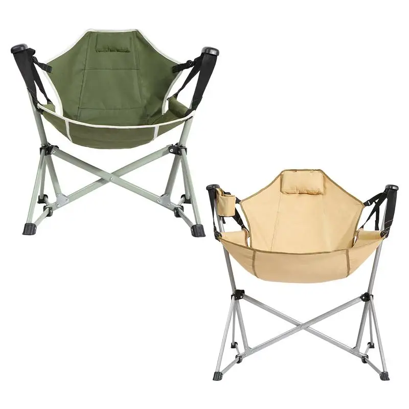 Camping Hammock Chairs 600D Oxford Foldable Rocking Chair outdoor Recliner Leisure Chair Angle Adjustable lounging fishing Chair