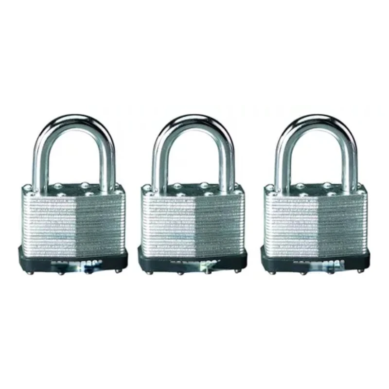 

3 laminated steel locks and 2 Fortress 1805Tri safety hardware locks