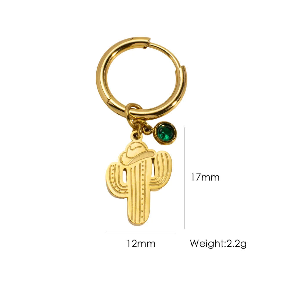 V. Stainless Steel 16 Style Sun Coconut Tree Elephant Geometric Natural Stone Earrings Buckles Jewelry Earrings Wholesale