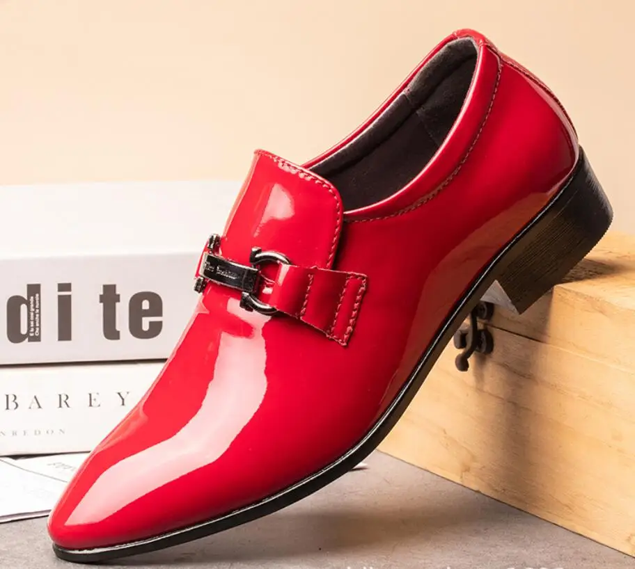 Italian Shoes Patent Leather Elegant Shoes for Men Slip on Shoes Men Loafers for Men Office 2026 DERBI Wedding Dress Chaussures