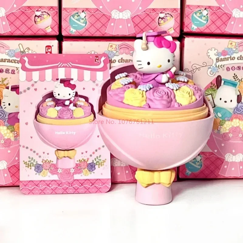 Sanrio Boeket Serie Mijn Melodie Kuromi Cinnamoroll Kleine Tweelingsterren Kt Pom Pom Pin Ornament Model Speelgoed Afstudeergeschenk