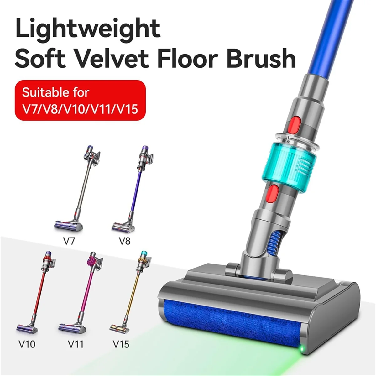 Electric Wet Dry Mopping Head for Dyson V7 V8 V10 V11 V15 Vacuum, Cleaning Roller Brush for Hard Floors and Area Rugs