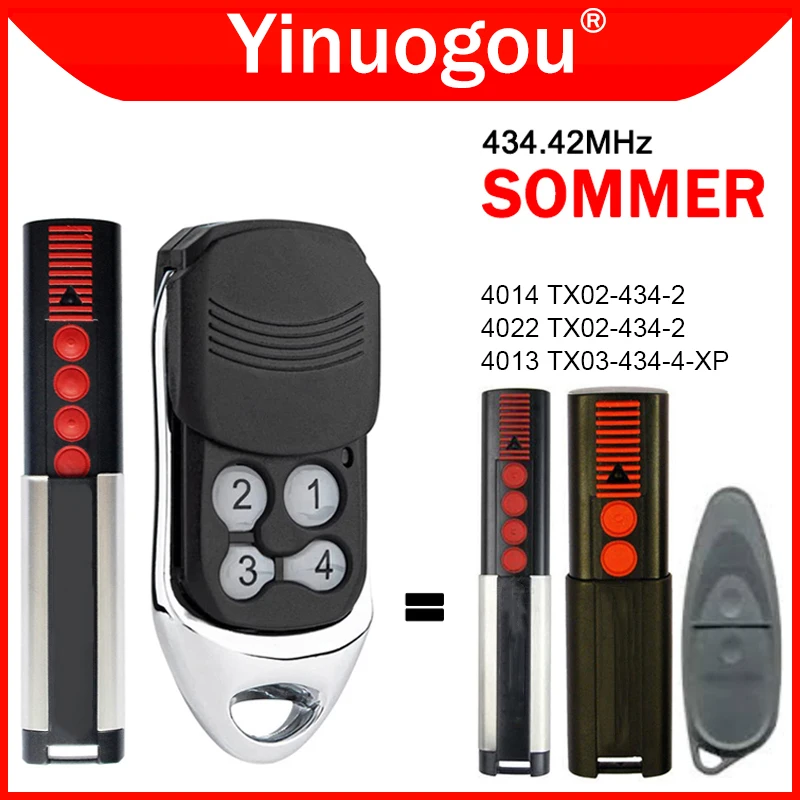 Imagem -02 - Controle Remoto Porta de Garagem Sommer 434mhz Tx03434-4-xp 43342 Mhz 4014 Tx02-4342 4022 Tx02-434-2 Novo