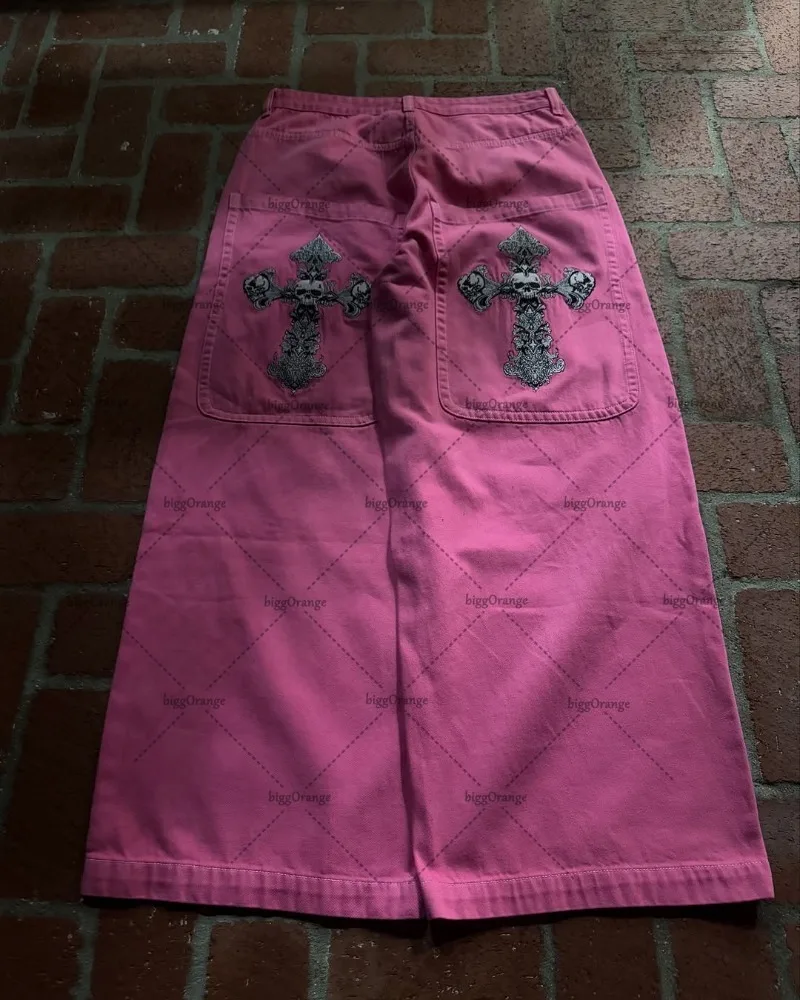 

American High Street Trend Design Fashionable Versatile Straight Wide-leg Pants Men Retro Harajuku Y2K Casual Loose Jeans Women