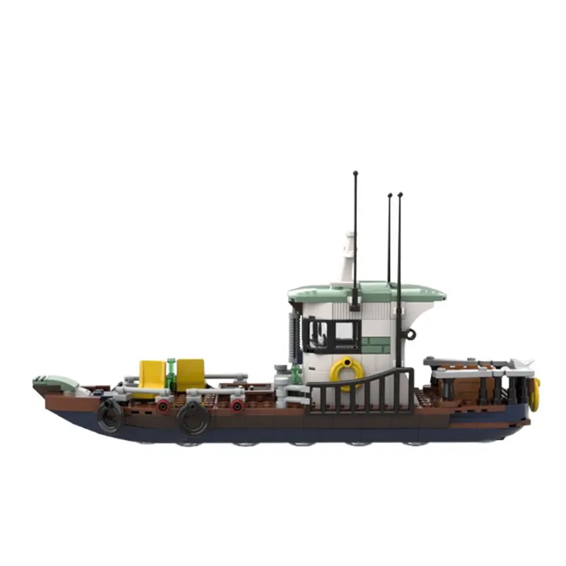 스팟 MOC- 100037   291pcs 어부의 보트 작은 입자 조립 빌딩 블록 교육 장난감 모델 선물 세트 장식품