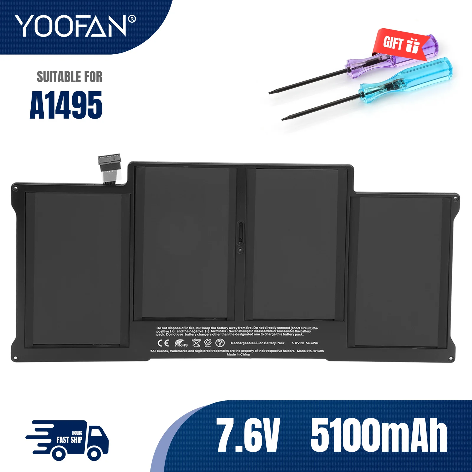 YOOFAN A1495 Laptop Battery For Apple MacBook Air 11