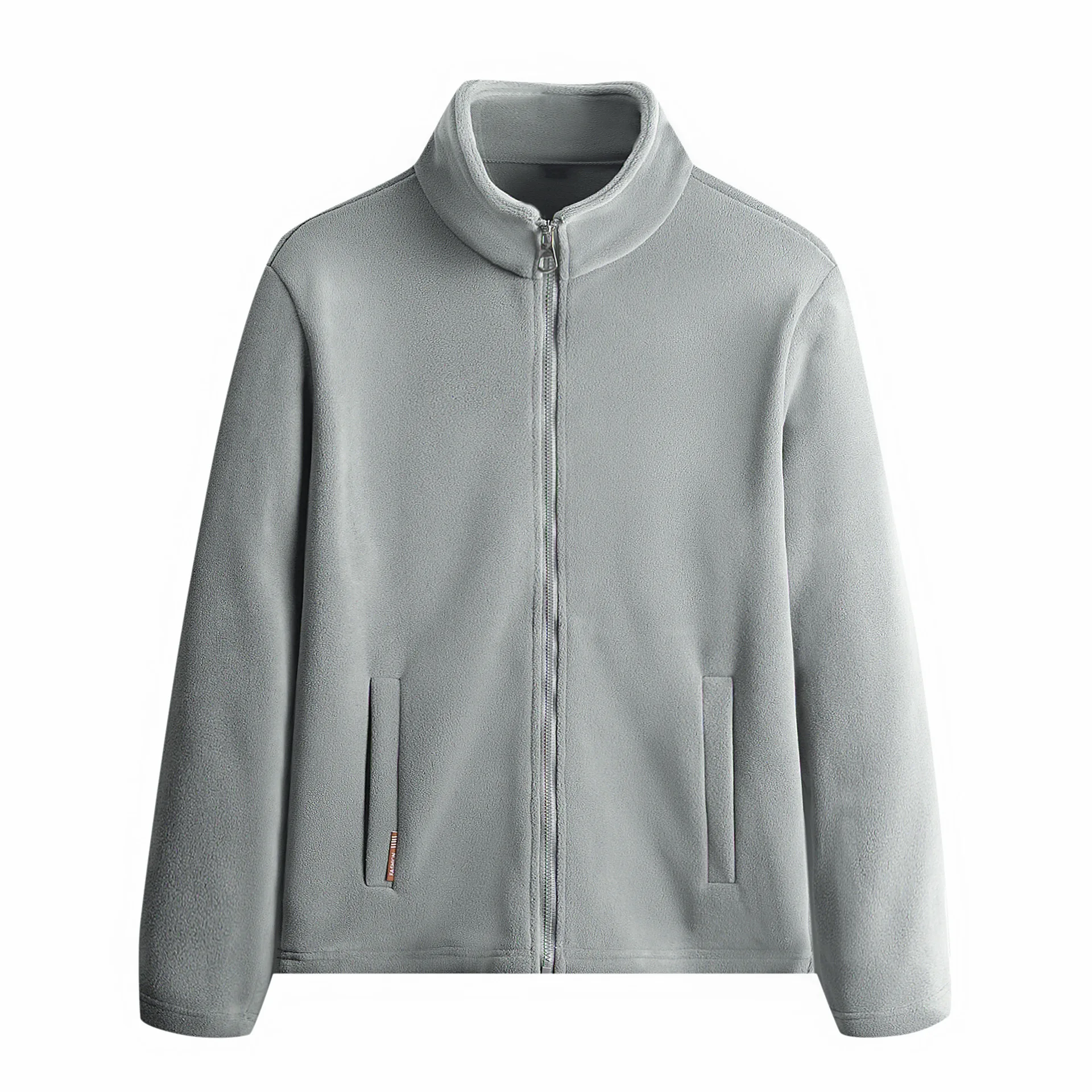 

Однотонная штурмовая куртка, теплая свободная верхняя куртка с воротником-стойкой и длинными рукавами, плюшевый топ на молнии, новинка 2025 года, теплая мягкая осенне-зимняя куртка