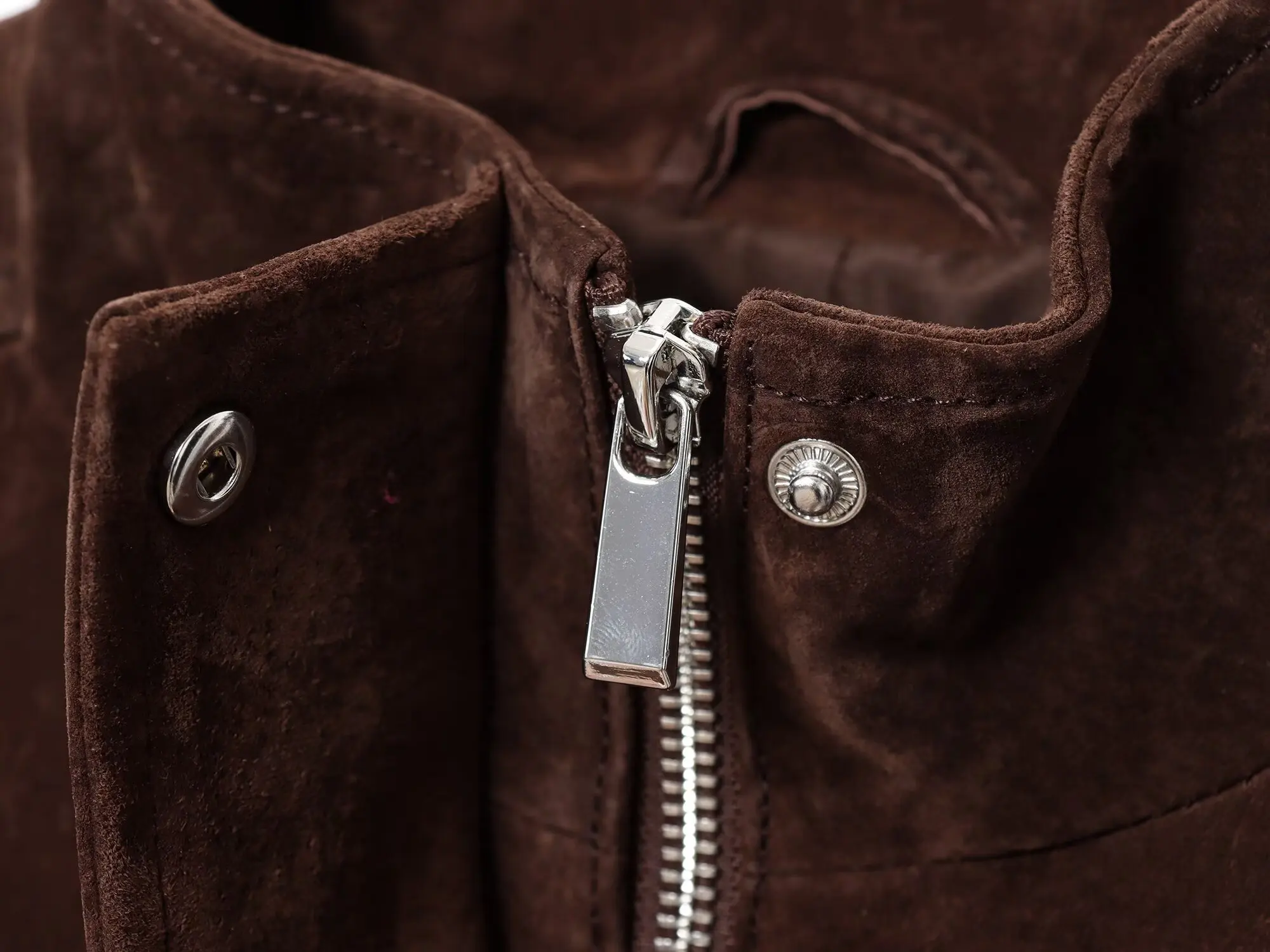 Damen Wildlederjacke mit Taschen Herbst Winter Hochkragen Langarm Knopfjacke Damenmäntel Lässige Schicke Oberteile – Detail 5