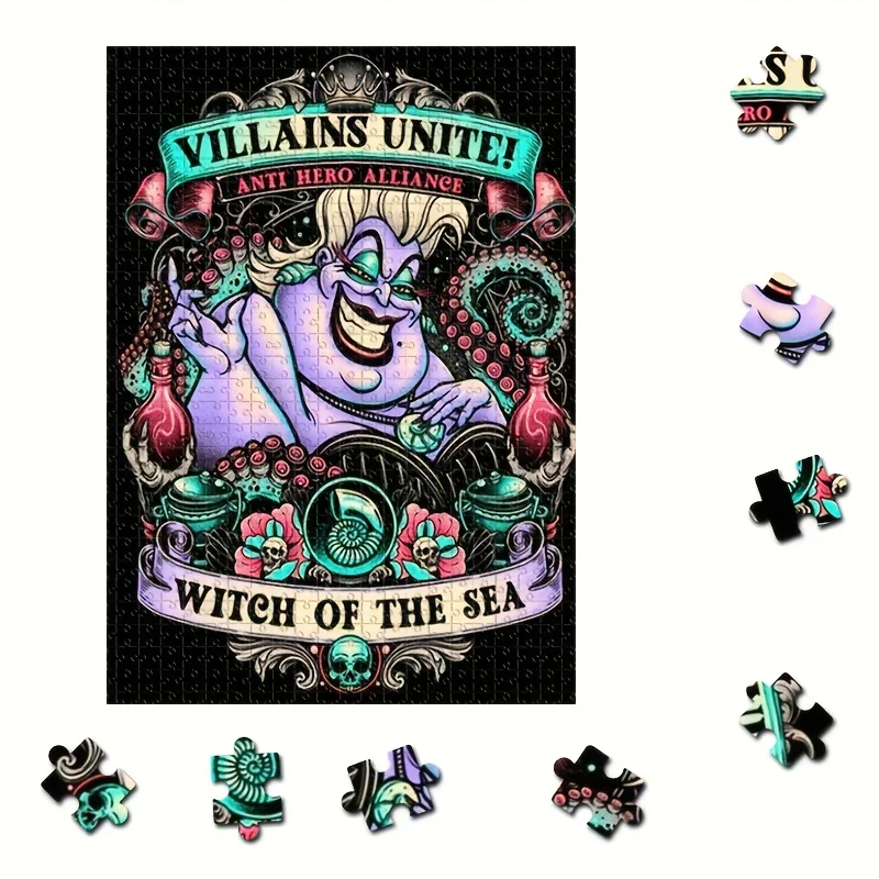 1000 elementów Puzzle Złoczyńców - Maleficent, Cruella, Ursula, Jafar - -Alians Bohaterów - Wiedźma Morza - Poziom Trudności: Trudny - Thi