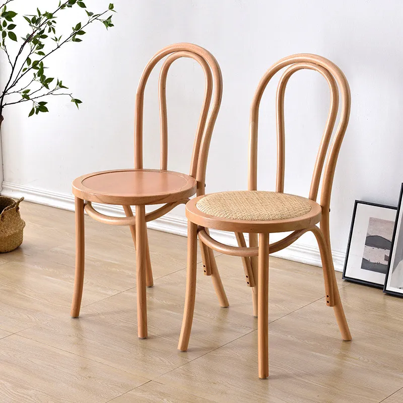 Silla de ratán Sonet Thonet, estilo americano, francés, retro, de madera maciza, medieval, para el hogar, restaurante, con respaldo, silla de comedor de ratán
