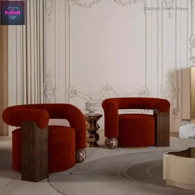 Red Comfy Trending Chair Armrest Sponge Beauty Design Reading Chair Floor Designer Sillones Para Sala De Estar Nordic Furniture