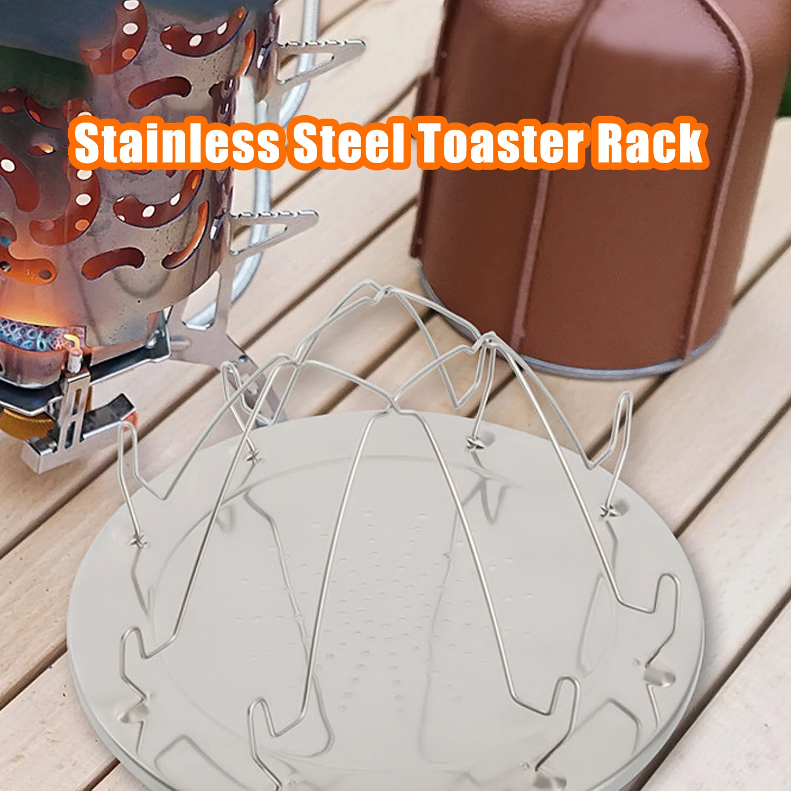 Folding Simple Stainless Steel Toast Rack Outdoor Portable Camping Toaster Grill Multi-Purpose Stove Grill Camper BBQ Toaster