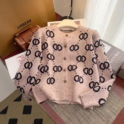 Knitted Cardigan For Women New Autumn Korean Fashion Letter Knit Long Sleeve Casual Sweater Women's Clothing Sales Knitwear