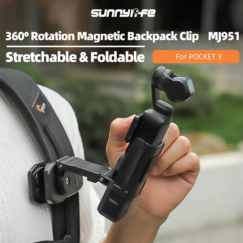Stretchable Magnetic Mount  For DJI Osmo Pocket 3 Tabletop/Car/Motorbike/Backpack Clips Bracket For DJI Pocket 3 Accessories