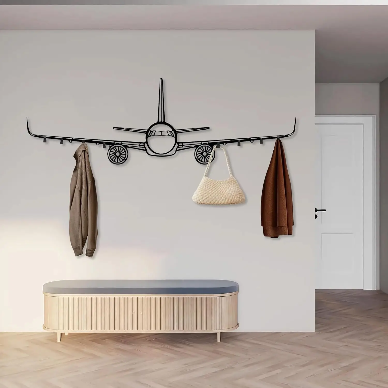 Airplane Coat Rack Wall Mount, Take Off Wall Decor, Aircraft Metal Coat Hooks, Airplane Wall Hanger, Aviation Key Clothes Wall H
