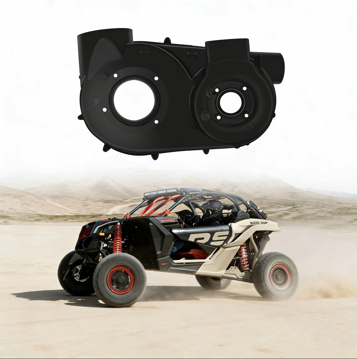 クラッチトランスミッションカバーバックプレートギアボックスシェルOEM 420212605 Can Am Maverick X3 2017-2022に適合高品質交換部品