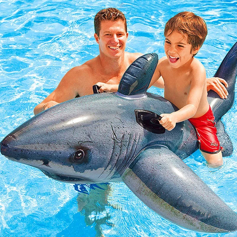 Piscina inflable de agua para niños, juguete de montaje de animales, tiburón, unicornio, balsas