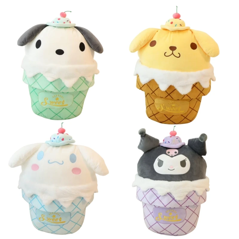 

Sanrio Cute Ice Cream Kuromi My Melody Plush Toy Comfortable Stuffed Cinnamoroll Plushies Cuddly Pillow Blanket Xmas Gifts