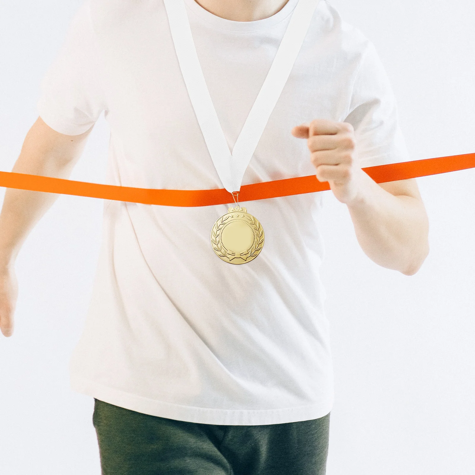 Cordão de medalha de 20 peças, fita de poliéster para competição esportiva, festa, prêmio, tiras de pescoço, medalhas com segurança, fácil de desligar, adequado