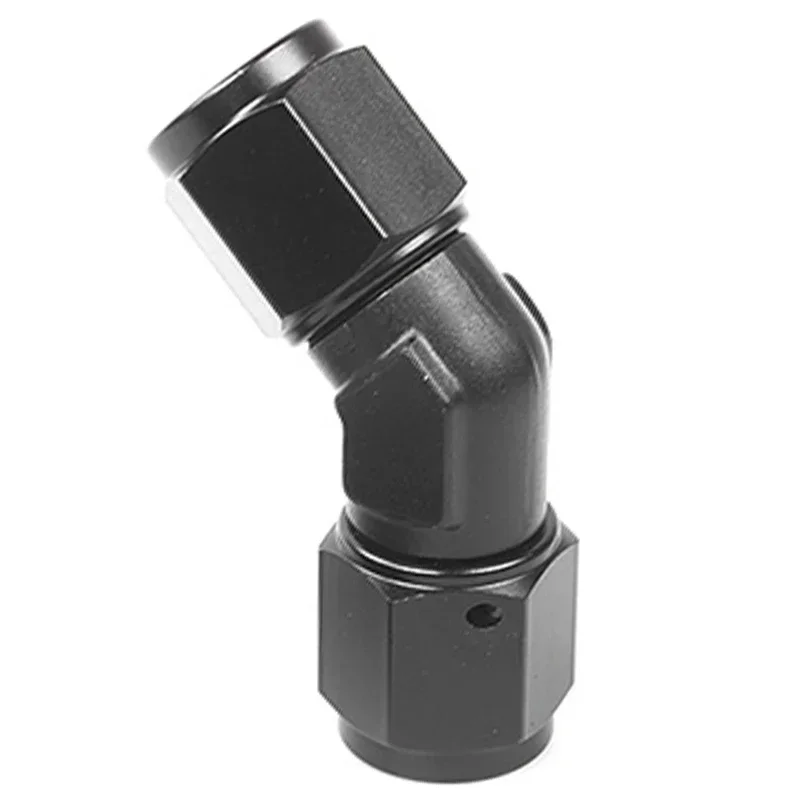 Adaptadores de tubo de rosca hembra a extremo de manguera para línea trenzada, accesorios de manguera de codo giratorio de 90 grados, negro, AN4, AN6, AN8, AN10, AN12, 4 Uds.