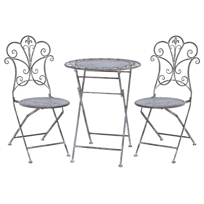 Outer order old tables and chairs outdoor leisure tables and  retro wrought iron round gardening with courtyard garden