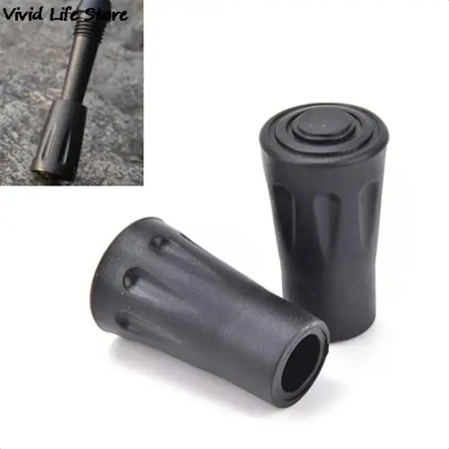 2 Pcs  Tip Protectors Walking Stick Bastones Trekking Poles Rubber Tips  Walking Canes Hiking Poles Accesories Anti-Slipping