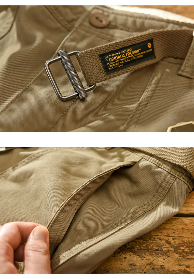 Yu Wenle Amekaji Trendy Versatile Workwear Pants Men American Retro Trousers Fashion Cargo Pants Man Straight Casual Baggy Pants