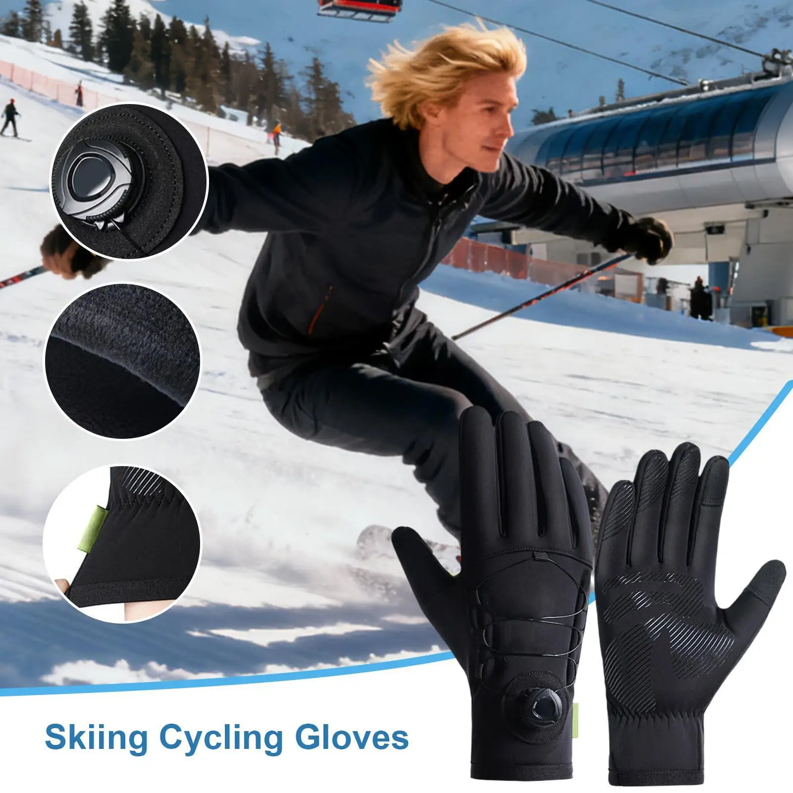 Guanti per climi freddi Guanti touchscreen termici per climi freddi Guanti antivento per sci snowboard Ciclismo Pesca Allenamento Palestra