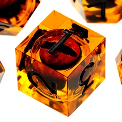 Resin DND Dice ZHOORQI  Polyhedral Dice for Role-Play Game D&D Bar Pub Party RPG Board Games Black Cubes Dice