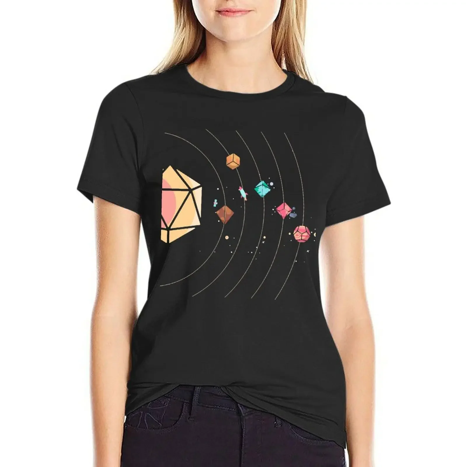 

Dice Solar System T-Shirt funnys oversized sports fans anime clothes Women clothing