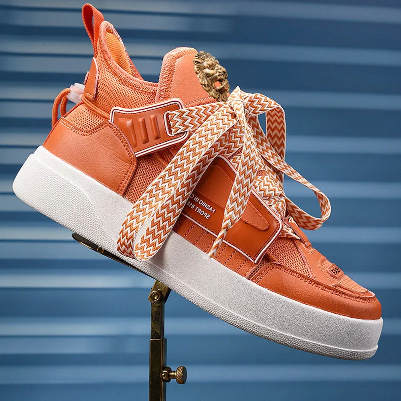 

Мужские лоферы нового стиля на толстой подошве — популярная уличная обувь для танцев, высокие повседневные кеды 1