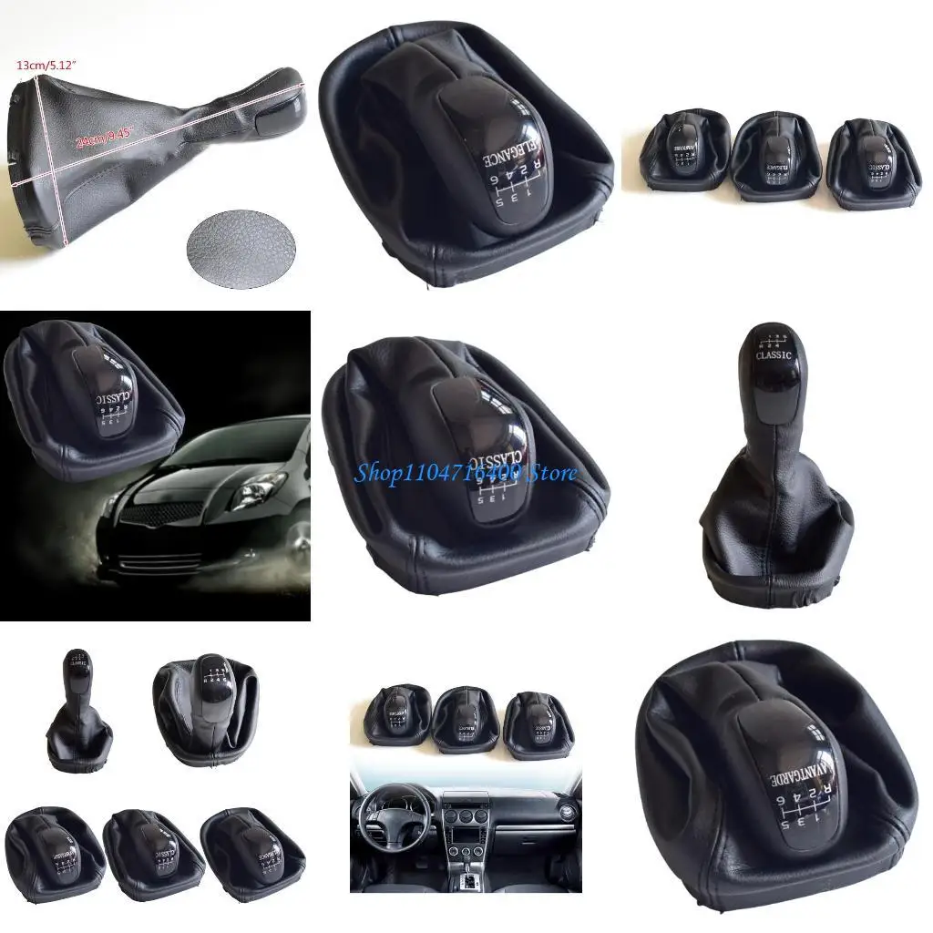 

y1gd Speed Gear Shift Knob Lever ShifterGaiter Boot Dustproof for W203 S203 5 6 Speed