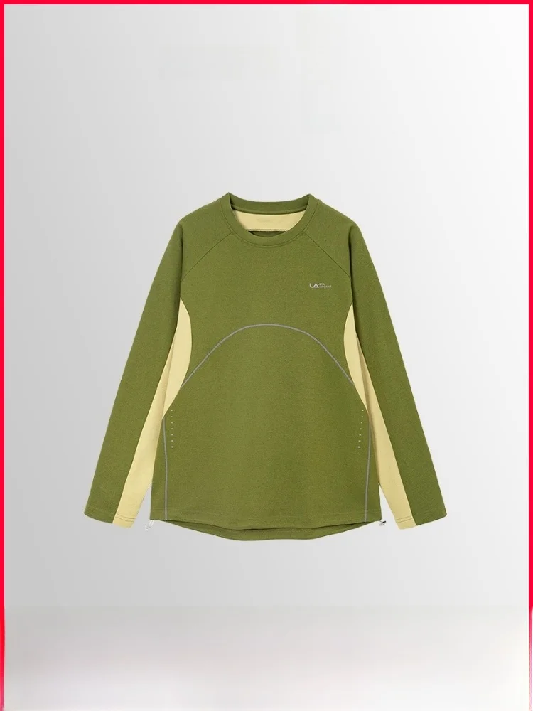 

Уличная повседневная футболка Spor Long Sve для пары Sle Color Blo Base irt для мужчин и женщин, дышащее полиэфирное волокно