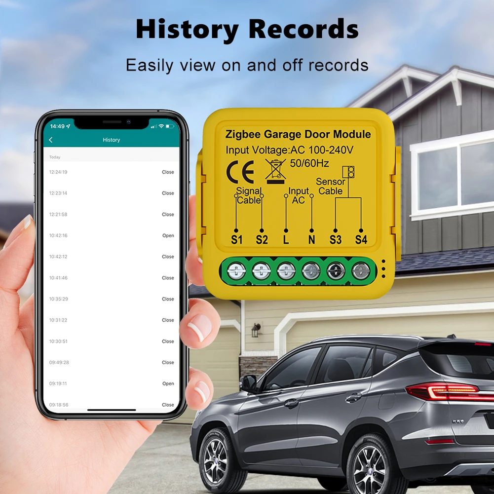インテリジェントガレージドアコントローラーモジュール,AlexaおよびGoogle Homeと互換性のあるリモートコントロールモジュール,Tuya,zigbee,ゲートオープナー