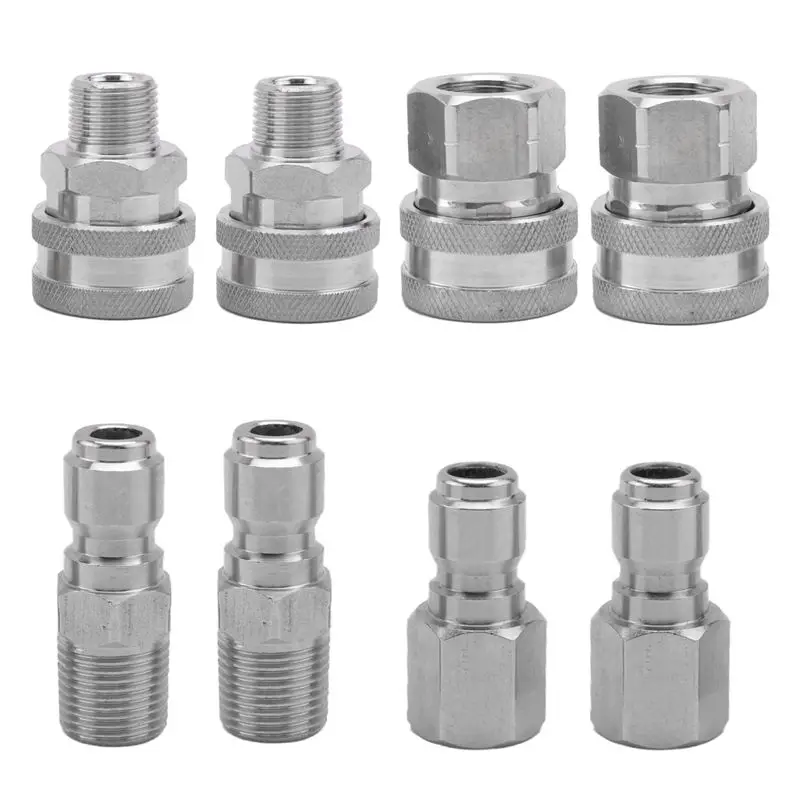 

Наборы фитингов NPT 3/8 дюйма (4 шт.) Комплекты быстроразъемных соединений из нержавеющей стали (штекер-гнездо), быстроразъемные фитинги 3/8 (штекер-гнездо)