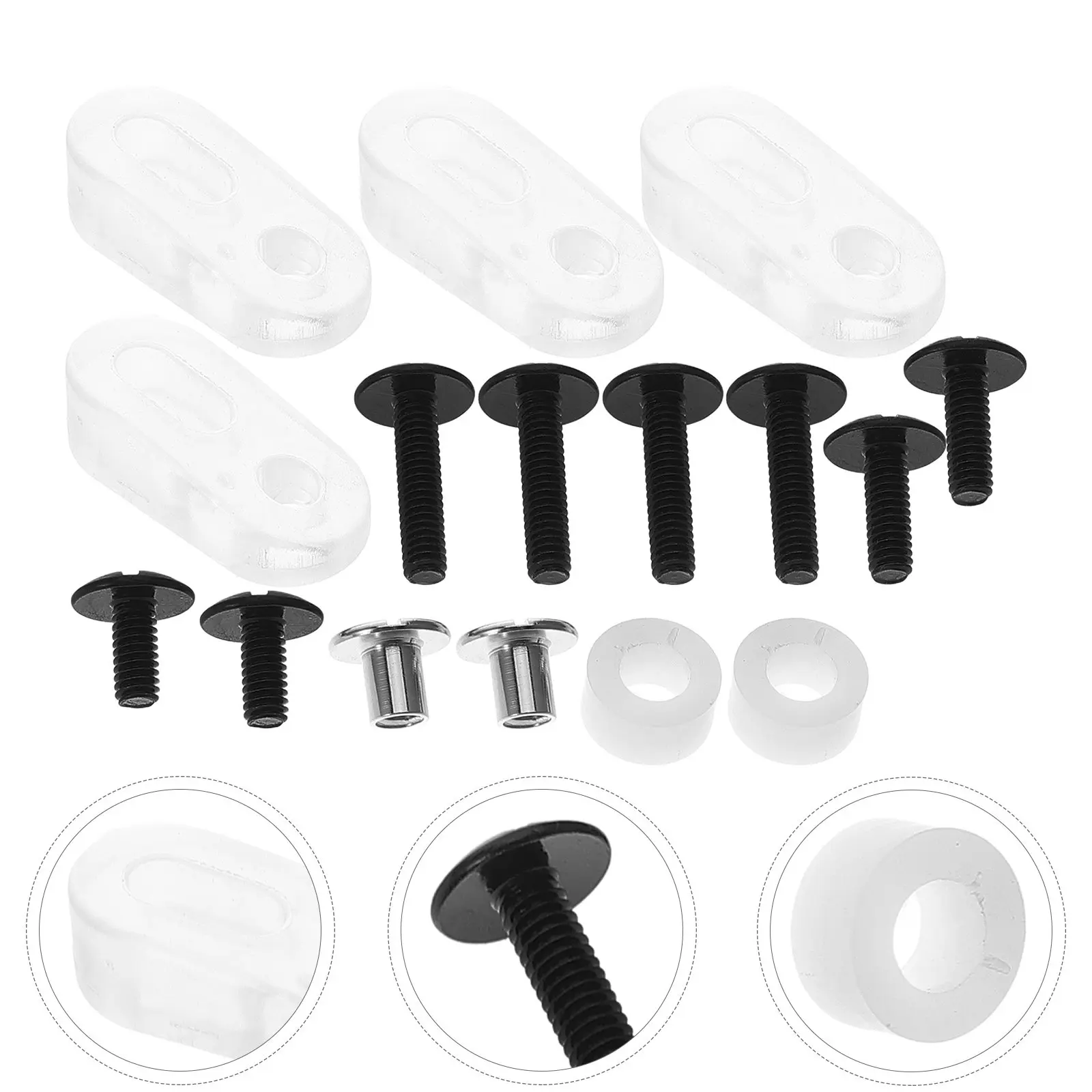 

24Pcs Hockey Repair Kit Essential Visor Clips Screws Nuts Rubber Gaskets Chin Strap Adapter for Ice Hockey Football