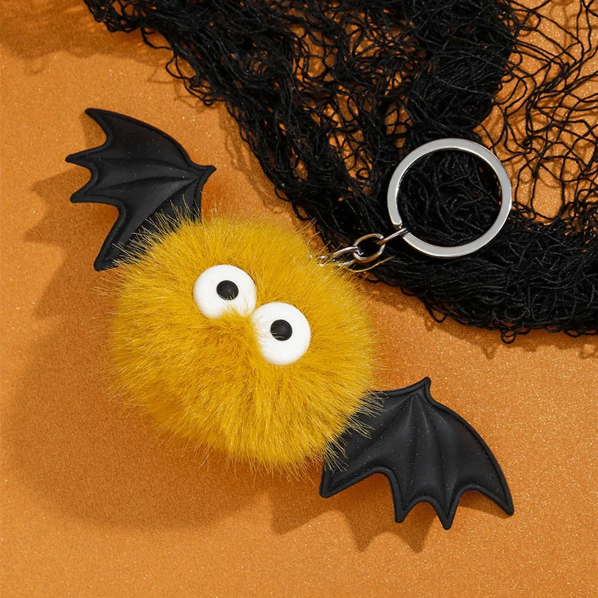 Cute Plush Bat Demon Keychain para Mulheres e Homens, Halloween Chaveiro, Kawaii Acessórios, Presentes