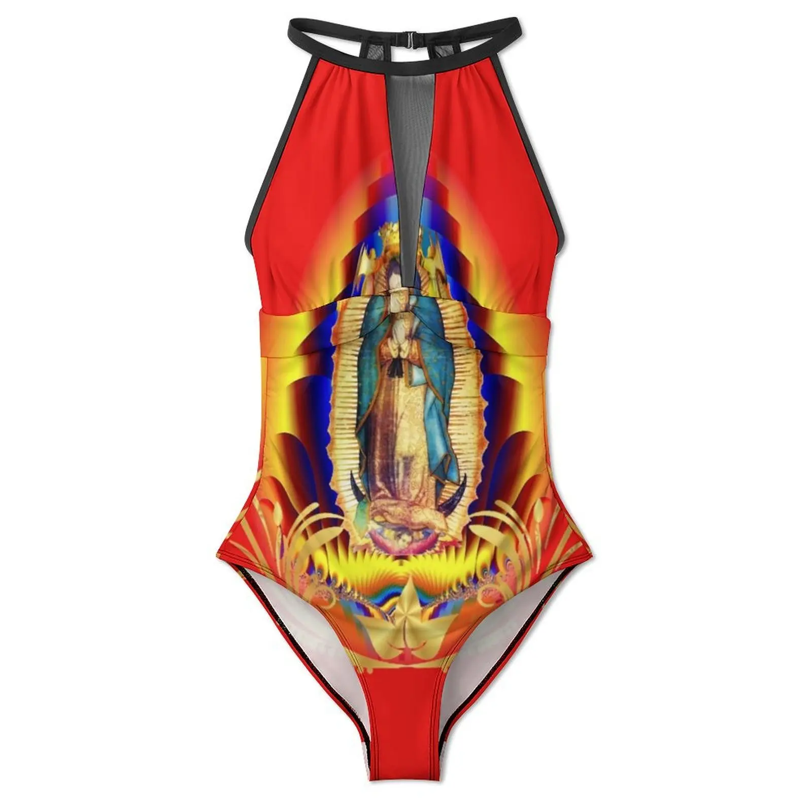 Virgen Virgin Swimsuit Sexy Our Lady of Guadalupe One-Piece Swimwear Push Up Swimsuits Trend Sport Beachwear