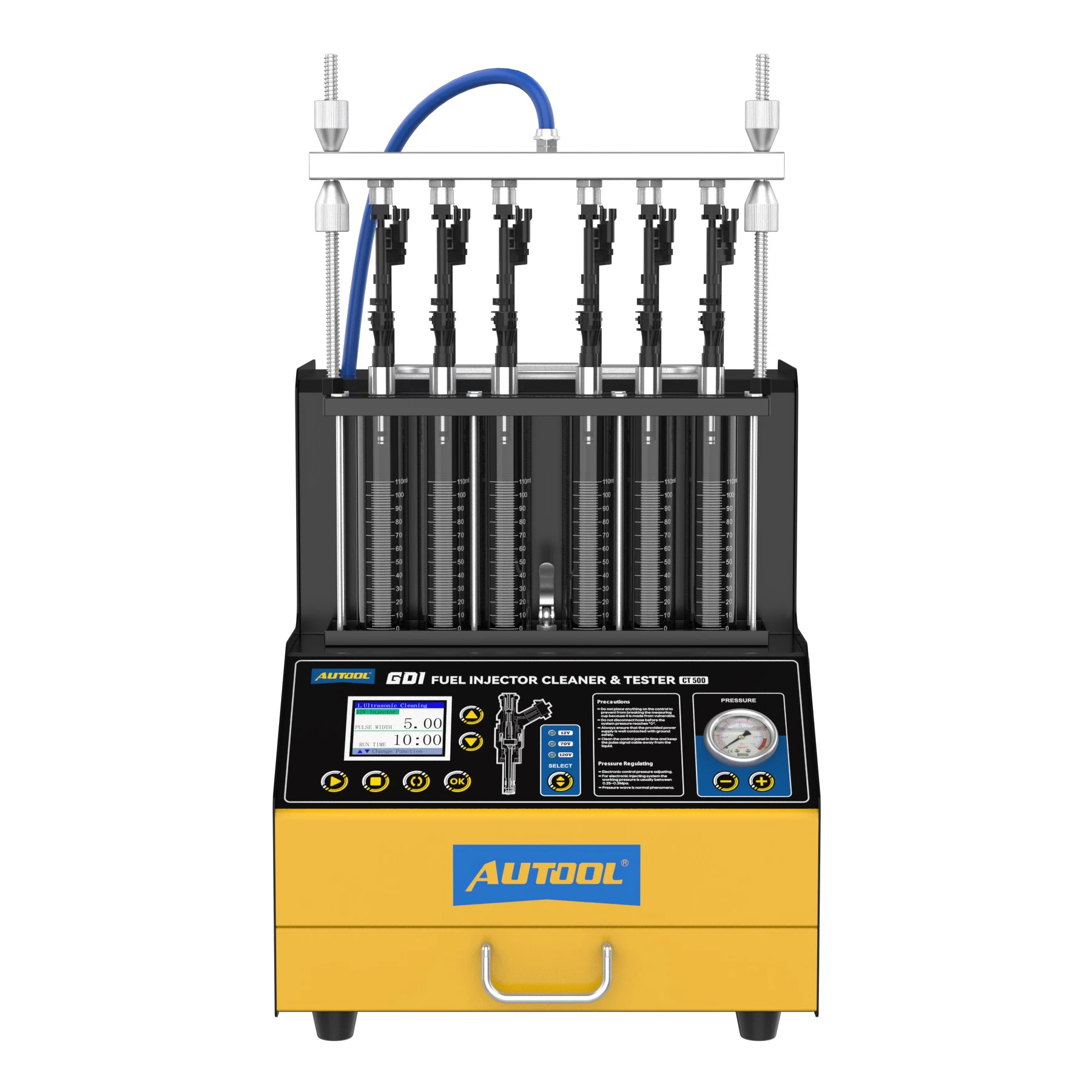 

AUTOOL CT500 GDI EFI FEI Fuel Injector Cleaner & Tester Machine 6 Cylinders Fuel Injector Cleaner Tester for Car & Motorcycle