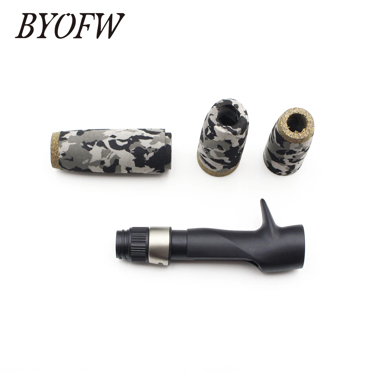 BYOFW 1 Set Gray EVA Camouflage Fishing Rod Handle Split Grip Reel Seat Repair Baitcasting Pole Building DIY Replacement Tackle