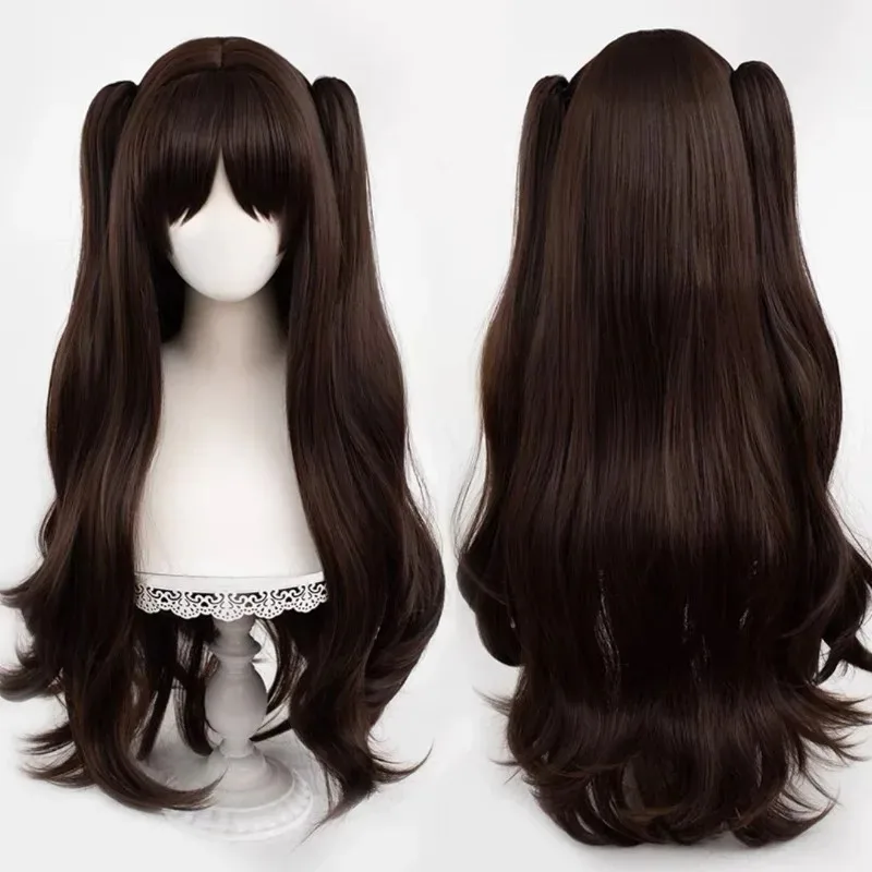 Fate Tohsaka Rin Cosplay doble cola de caballo sintético largo rizado Anime Coser linda chica peluca de alta calidad Hallos; 3'c,5.y;8'v,